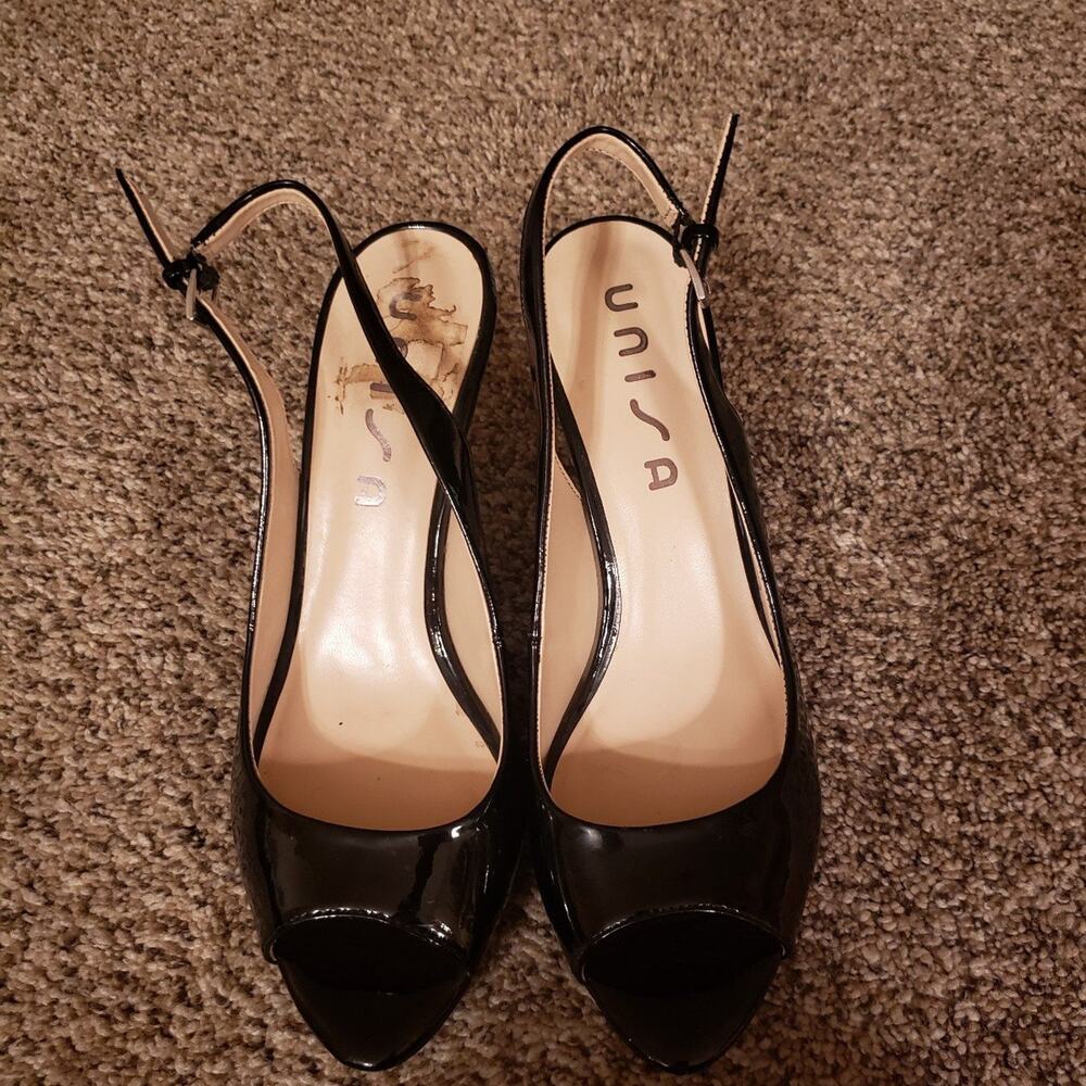 UNISA peep toe slingback heels